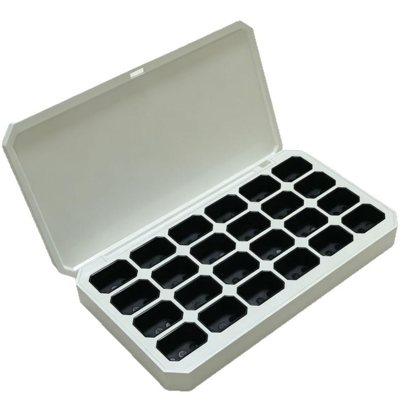 Photography Design - 1個入り空のマグネット式パッケージボックス、24グリッド、ネイルマニキュアDIY用、高速塗装ジェル、ソリッドUVニス、オンブレジェルネイルポリッシュ用。