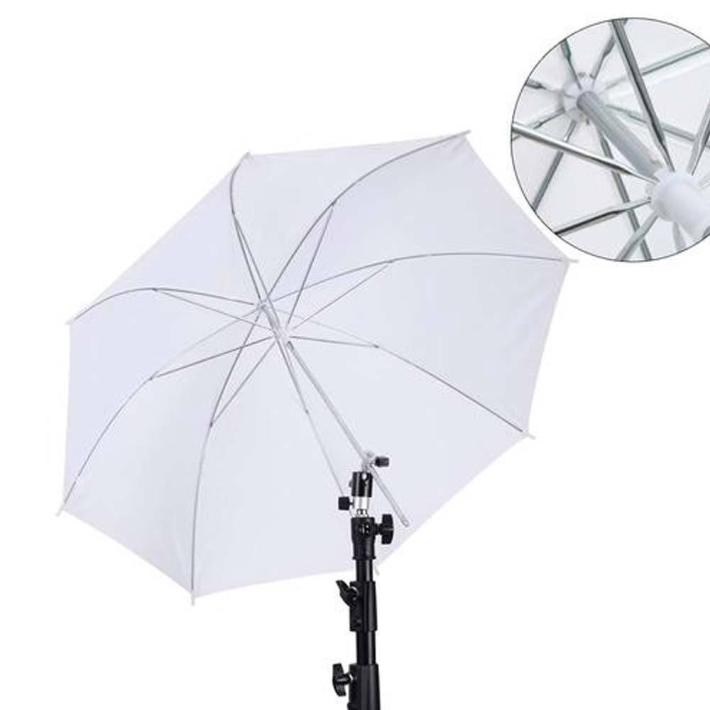 Photography Umbrella - 50cm/20インチ撮影用傘 金属ハンドル付き ホワイトソフト照明傘 ディフューザー 簡単設置 ライトクロス