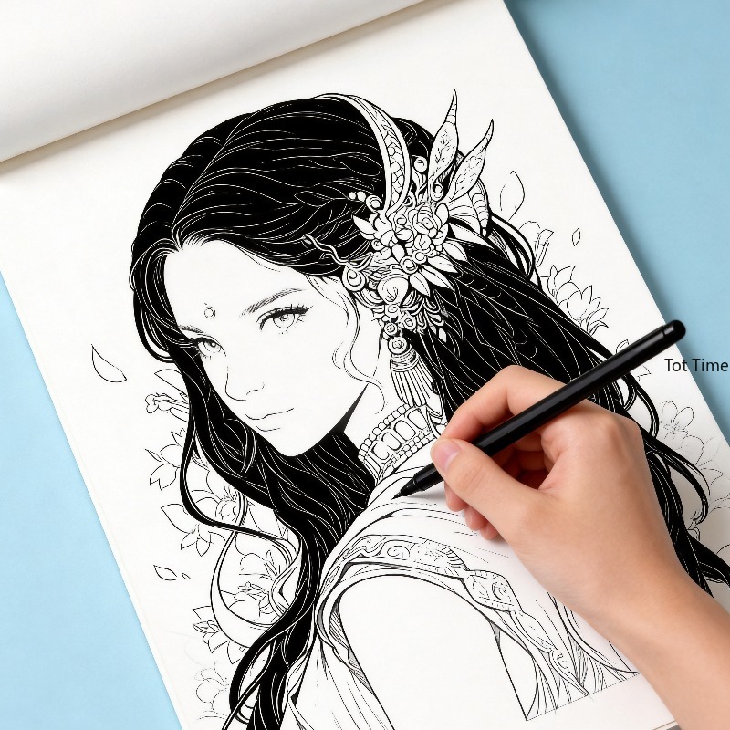 Photography Book - 大人のための手描きの本で、心を落ち着かせ、癒し、ストレスを軽減します。 落書きスケッチブック、カラー絵本が含まれています