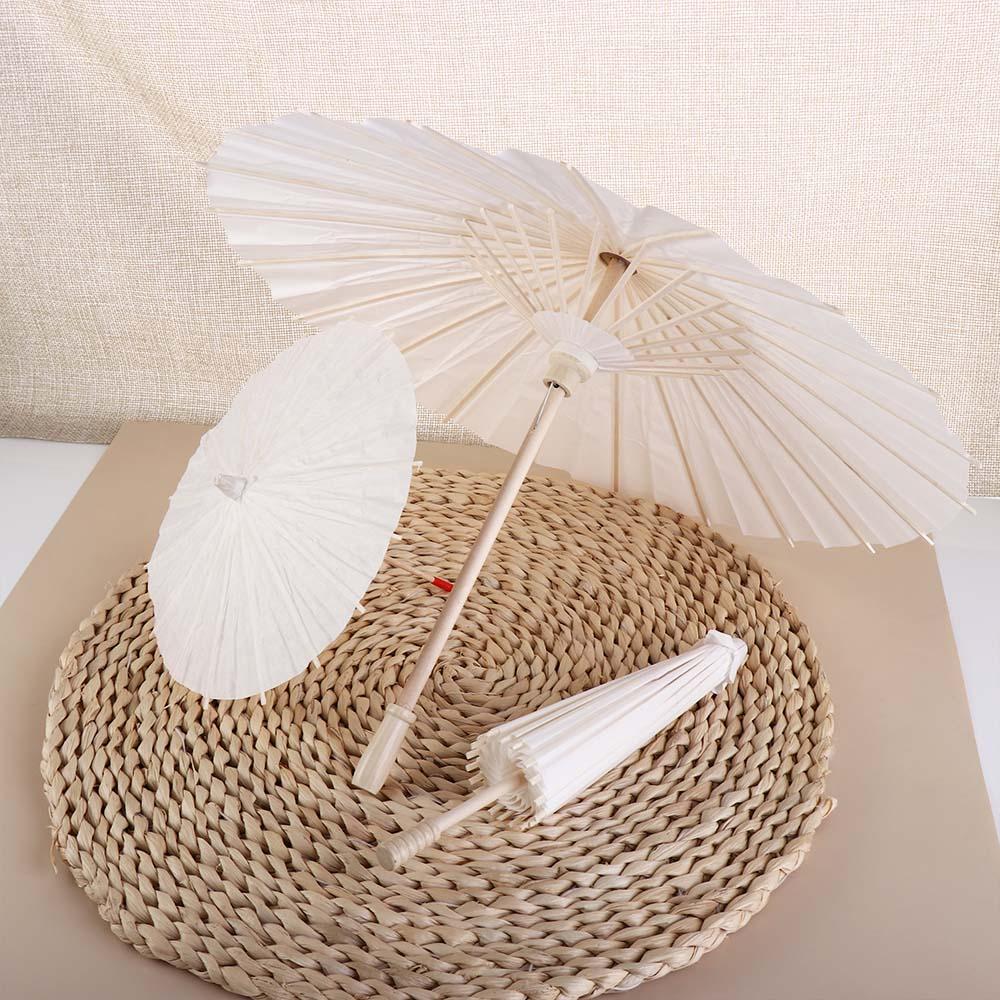 Photography Umbrella - 1個入り。ベビーシャワー、記念日、手作りDIY、ペーパー傘のペイント、ダンス用小道具、写真撮影用小道具として使える、柄の長い傘。