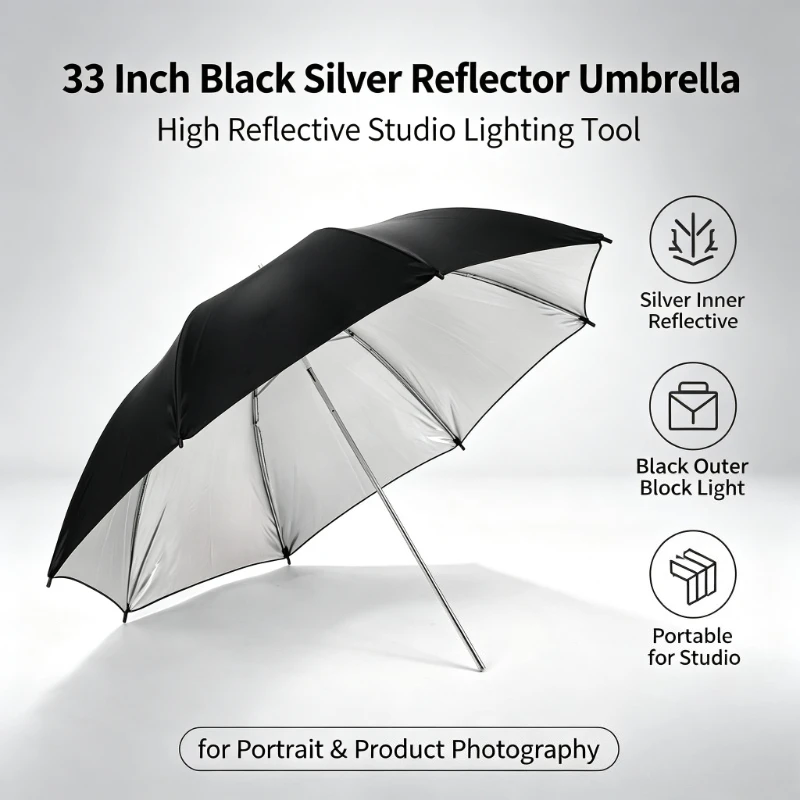 2026年 ブラック 耐久性のある33インチ反射傘 83CM - Photography Umbrella のレビューと価格