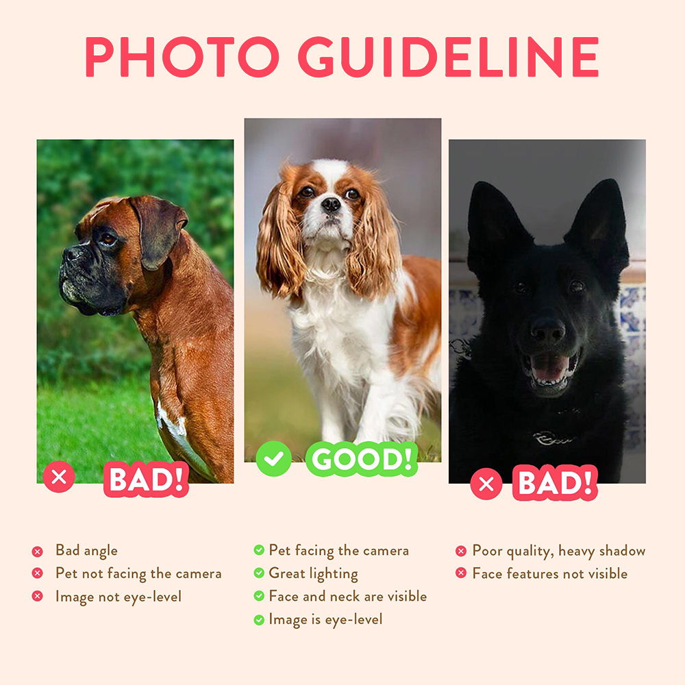 パーソナライズされたペットの肖像画写真名入りカスタム犬猫絵画 - Photographic Memory のレビューと価格