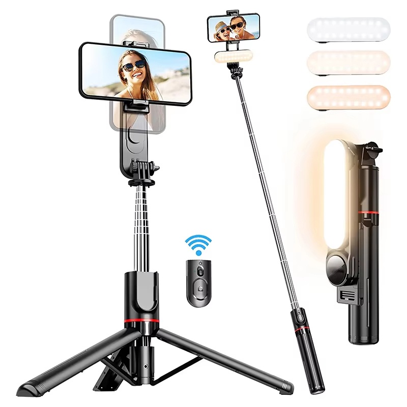 ポータブルミニ360度回転セルフィースティック三脚、LEDフ - Photography Basics のレビューと価格