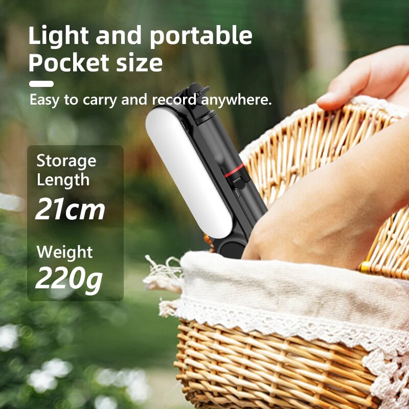 ポータブルミニ360度回転セルフィースティック三脚、LEDフ - Photography Basics のレビューと価格