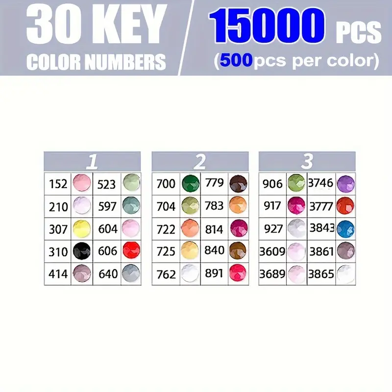 30個の鮮やかな色のダイヤモンドペインティングキット（各50 - Photography Design のレビューと価格