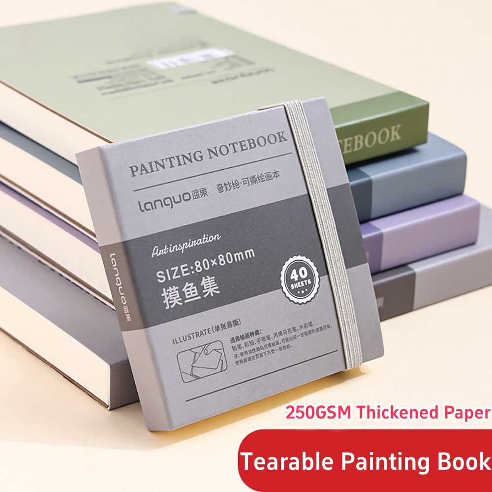 40枚入りポータブルスケッチブック 厚い白い厚紙 ミニグラフ - Photography Book のレビューと価格
