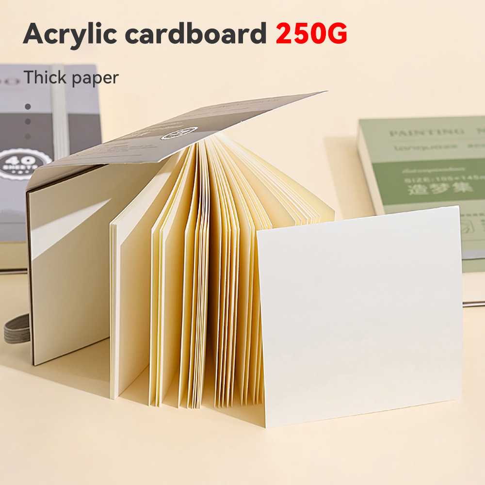 40枚入りポータブルスケッチブック 厚い白い厚紙 ミニグラフ - Photography Book のレビューと価格