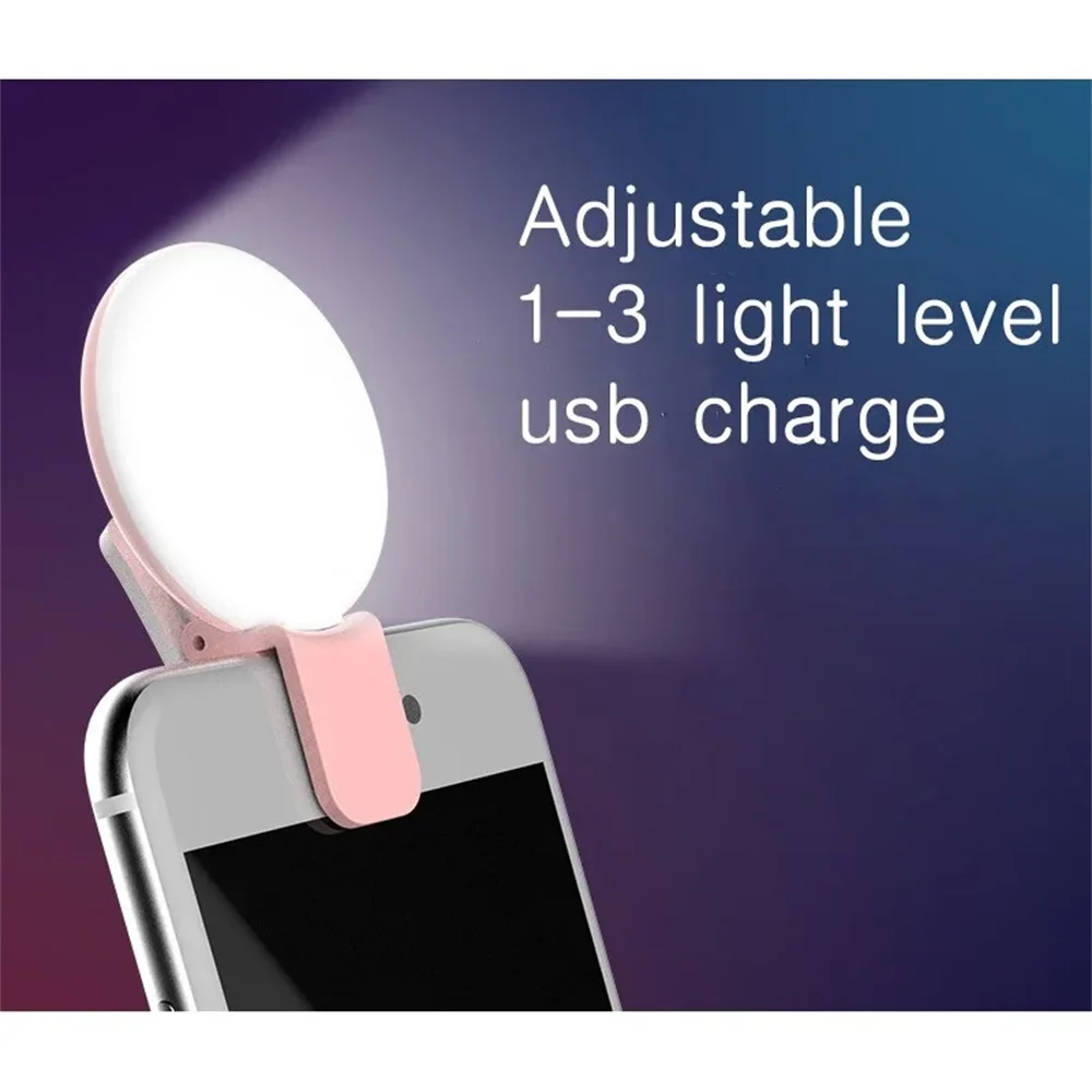 携帯用ミニ自撮りリングライト、LEDランプ、USB充電式、写 - Photography Videos Free のレビューと価格
