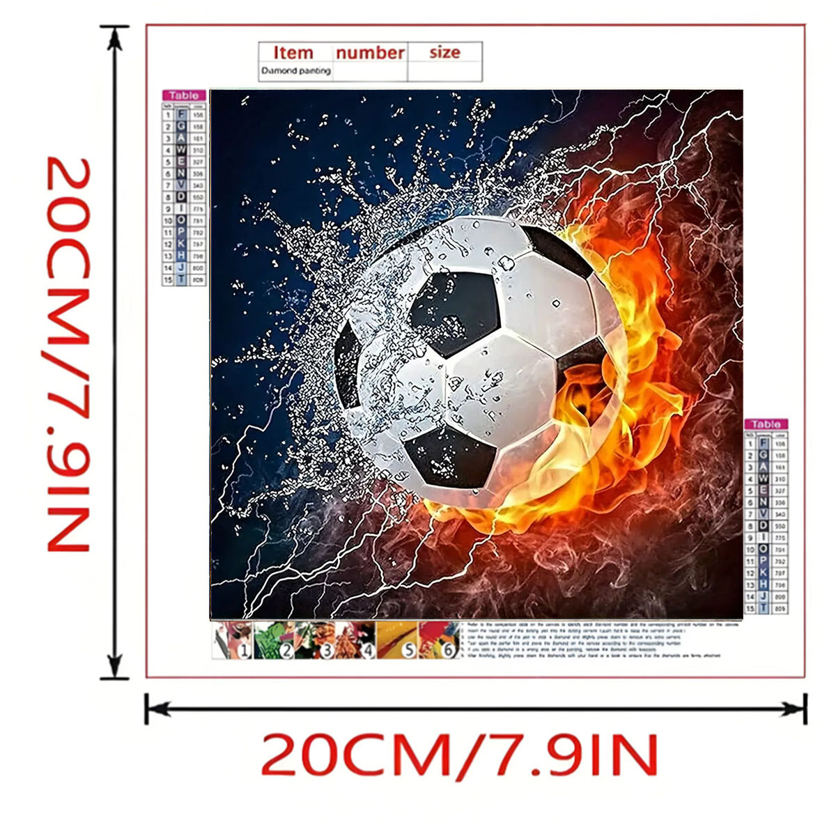 サッカーダイヤモンドペインティングセット、DIY大人用フルダ - Photography Geometry のレビューと価格
