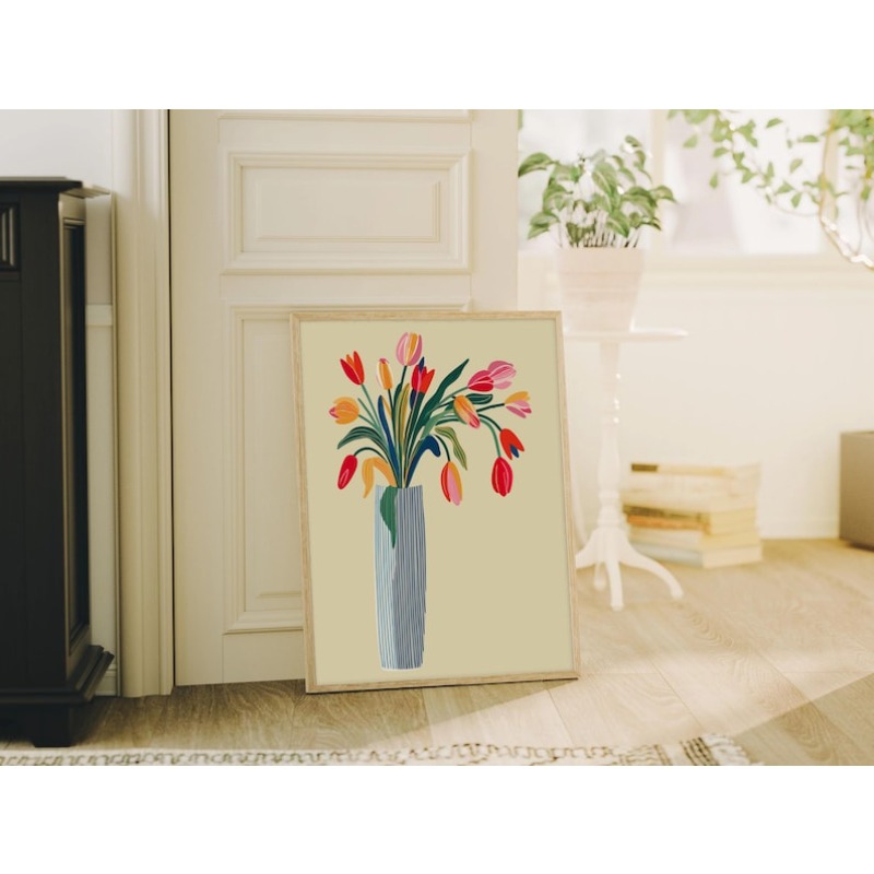 チューリップの花のキャンバスウォールアート2枚、フレームなし - Photography Design のレビューと価格