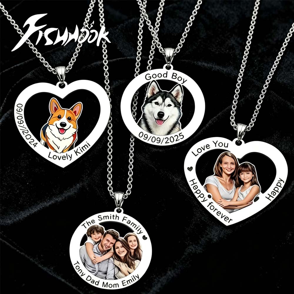 写真プリントネックレス。男性、女性、兄弟、犬、カップル、家族 - Photographic Memory のレビューと価格